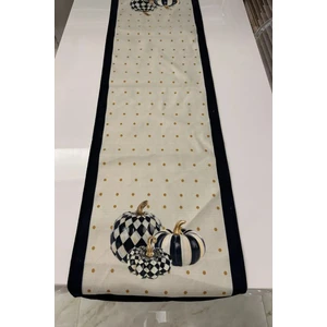 Tarzını Seç Keten Görünümlü Balkabağı Desenli Runner 40X140
