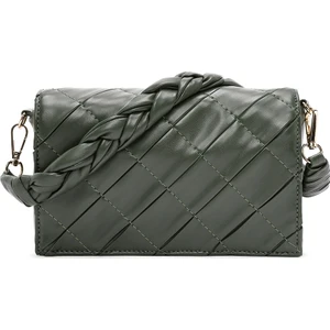 Kadın Yeşil Örgü Askılı Baskılı Omuz Çantası 24WBD296326