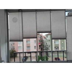 Plised Home Katlanabilir Cam Balkon Plise Perde Kül Gri (Vidalıveya Kancalı)
