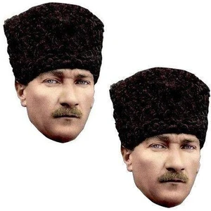 parti dükkanım kalpaklı atatürk kağıt maske 6 adet