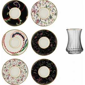 Sandro Moreno 1453 Desen Yağmuru Optik 12 Parça 6 Kişilik Çay Seti 110 ml