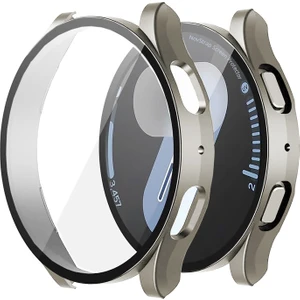 Novstrap Samsung Galaxy Watch 7 44MM ile Uyumlu Ekran Koruyucu Cam ve Kasa Koruyucu Kılıf Sert Pc
