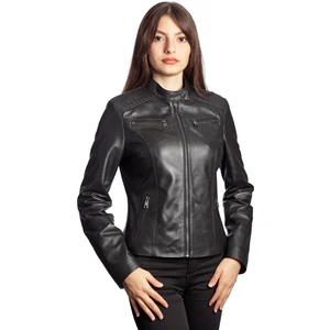 Duarte Hakiki Deri Siyah Kadın Mont