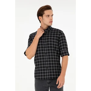 U.S. Polo Assn. Erkek Siyah Gömlek Desenli 50296615-VR046