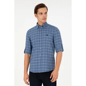 U.S. Polo Assn. Erkek Koyu Mavi Gömlek Desenli 50296615-VR032