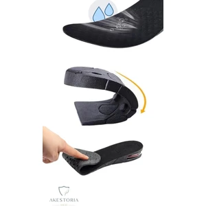 Çift 7,5 Cm Hava pedli Boy yükseltme Tabanlık Gizli Tabanlık Yükselten Siyah FC-035