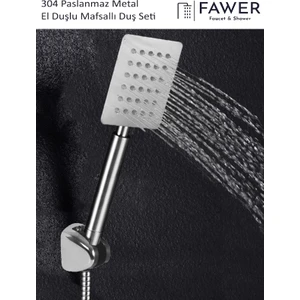 Krom Mafsallı Duş Seti Metal El Duşlu - 409M