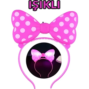 Pop Konsol Minnie Mouse Figürlü Işıklı Pilli Sevimli Taç