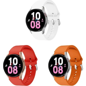 Redmud Teknoloji Samsung Galaxy Watch 6 Seri 40 mm 44MM  Classic 47 mm 3lü Set Silikon Kordon Kavis Tasarımlı Kordon