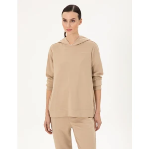 Pierre Cardin Kadın Bej Oversize Modal Kumaş Sweatshirt 50300845-VR011