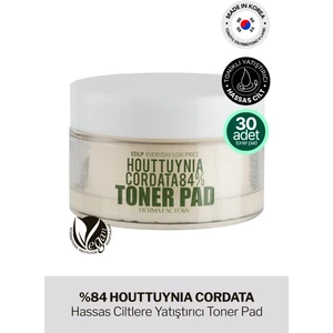 Hassas Ciltler Için Yatıştırıcı Derma Factory Houttuynia Cordata %84 Toner Pad 30 Adet