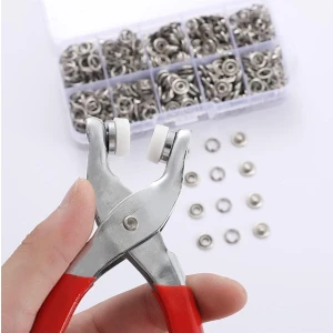 Çıtçıt Takma Pensesi, Çıt Çıt Makinesi 9.5mm 100 Adet Çıt Çıt  ve Metal El Pensesi Basım Makinesi