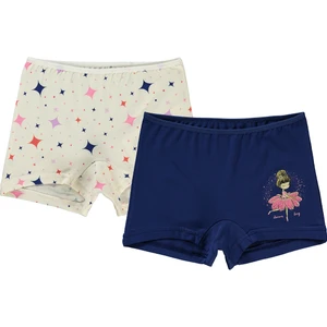 Civil Girls Kız Çocuk 2'li Boxer Set 2-10 Yaş Ekru