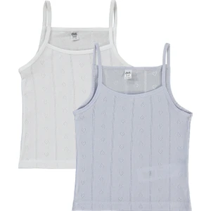 Civil Girls Kız Çocuk 2'li Atlet 2-10 Yaş Beyaz-Lila