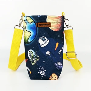 Woody Cord 1 Litrelik Matara Kılıfı Su Şişesi Taşıma Çantası Water Bottle Bag Uzay