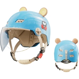 Zhouhuan3 Shop ZHOUHUAN3SHOP Çocuk Kaskı 3c Sertifikası Elektrikli Araba Erkek ve Kız Kask Sürme Yarım Kask Ayarlanabilir (Yurt Dışından)