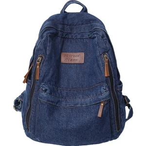 Kadın Erkek Için Denim Sırt Çantası Vintage Grunge Sırt Çantası Mavi Kot Dizüstü Sırt Çantası Seyahat Çalışması Için Retro Sırt Çantası (Donanma, Bir Boyut) (Yurt Dışından)