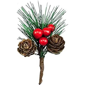 Parti Adresi Yılbaşı Dekoru Kozalaklı Berry Kokinalı Süslü Dal 12 cm