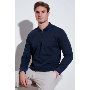 Pamuklu Regular Fit Yarım Fermuarlı Polo Yaka Sweat Erkek Sweat 5905789