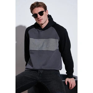 Pamuklu Regular Fit Renk Bloklu Kapüşonlu Sweat Erkek Sweat 5905771