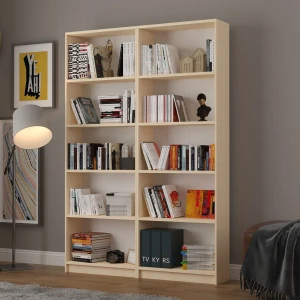 Asra Trend 5 Raflı (5 Bölmeli) 2 Modüllü Kitaplık Çalışma Odası Ofis Modern Dekoratif Kitaplık Akça Ağaç
