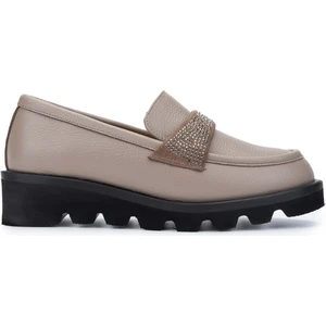 Tamer Tanca Kadın  Deri Vizon Floter Loafer Ayakkabı 1051 02 Bn Ayk SK24-25 Vızon Fltr