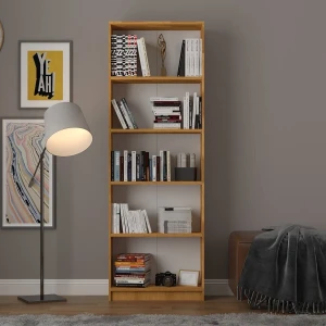 Asra Trend 5 Raflı (5 Bölmeli) Kitaplık Çalışma Odası Ofis Modern Dekoratif Kitaplık Akça Ağaç