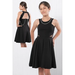 Taş Detaylı Abiye Siyah MDV344