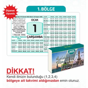 Mevlana Takvimi 2025 Blok Takvim 1. Bölge