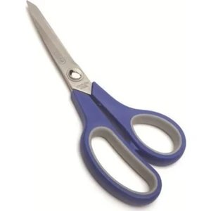 Mas Büro Force Mavi-Gri Ergonomik Makas - 1 Adet, 20x5x1 cm, Paslanmaz Çelik Bıçak, Desensiz