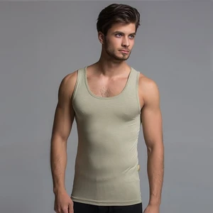 Kum Renkli Bambu Atlet Erkek Günlük Kullanım İçin Elastan Materyal Standart Kalıp