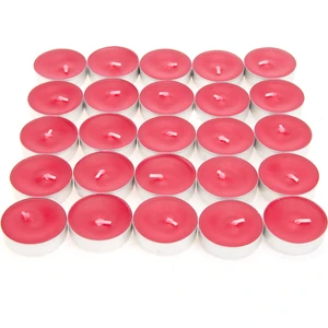 25'li Tealight Mum - Kırmızı - 3,8 cm