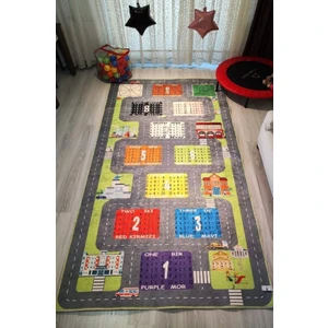 Trafik Araba Yollu Çarpım Tablolu Ingilizce Türkçe Eğitici Seksekli Çocuk Oyun Halısı Çocuk Odası Halısıeğlenceli Halı