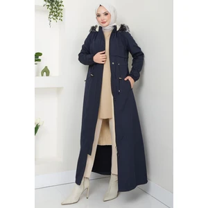 Içi Kürklü Tam Boy Bondit Mont Lacivert HM2331