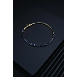 Frnch 3A Kalite Zirkon Taşlı Çift Kilitli Lacivert Renkli Tennis Erkek Bileklik FRJ11512-1612-L2G