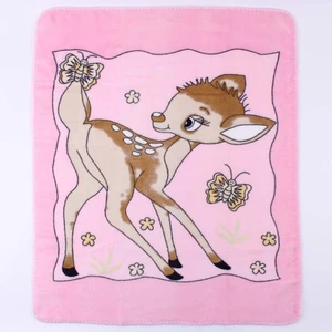 Pembe Ceylanlı Desenli Polar Battaniye 85*100 cm