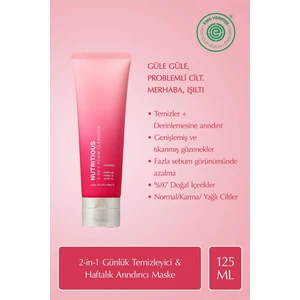 Estee Lauder Nutritious 2-in-1 Yüz Temizleme Köpüğü & Maske, Gözenekler, Yağ Kontrolü, Doğal İçerikler - 125ml