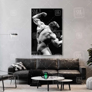 SML Tablo Arnold Schwarzenegger Vücut Geliştirme Şampiyonu Fitness Spor Salonu Dikey Kanvas Tablo