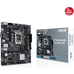 Prime H610M-K D4 12.Nesil Intel H610 Soket 1700 DDR4 3200MHz mATX Anakart