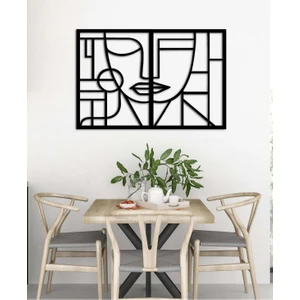 Modern Ikilem Metal Duvar Tablosu - Ev Duvar Dekorasyonu - 65 x 100 cm -Siyah - ARTS-015