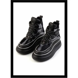 Siyah Paraşüt Kadın Bot & Bootie K02776432067