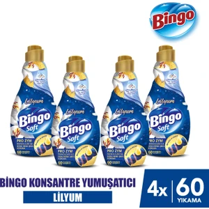 Bingo Soft Konsantre Çamaşır Yumuşatıcısı Lilyum 1440 ml x 4 Adet