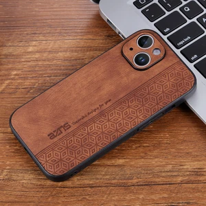 iPhone 13 Vintage Kabartmalı Pu Cep Telefonu Kılıfı (Yurt Dışından)