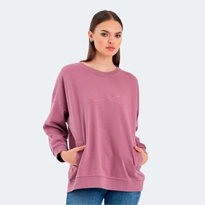 VIKENTI SW Kadın Oversize Sweatshirt Gül