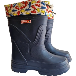 Çocuk Kaydırmaz Tabanlı,iç Astarı Termal Kumaş Yağmur Çizmesi ''1 Beden Büyük Alınız!''