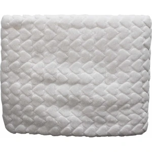 Ekru Kalp Kabartmalı Kalın Peluş Battaniye 100*120 cm