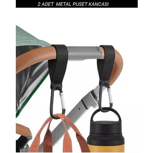 Puset Kancası Bebek Arabası Askı Aparatı 2 Adet Metal