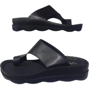 Kadın Siyah Cilt Casual Parmak Arası Terlik VG2301