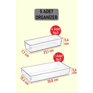 Color House 5 Adet Organizer Seti Modüler Düzenleyici 1 Kepçelik 4 Kaşıklık Boyutu Set