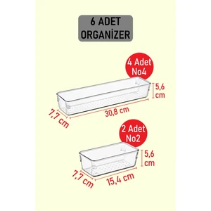 Color House 6 Adet Organizer Set Modüler Düzenleyici Şeffaf Kaşıklık
